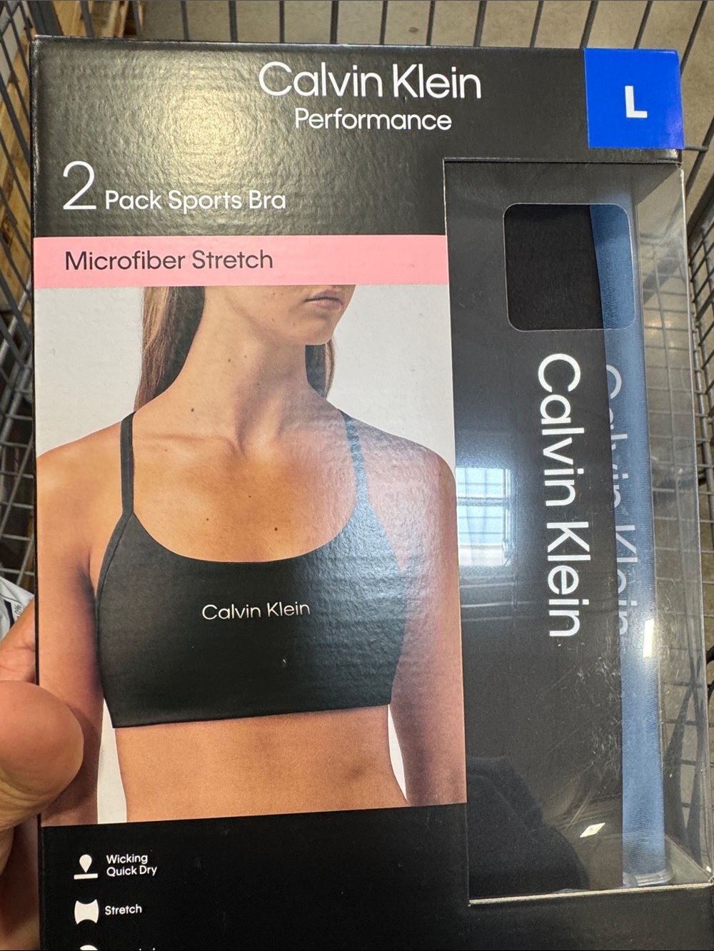 Calvin Klein Performance Black & Blue 2-Pack Microfiber Stretch Sports Bras